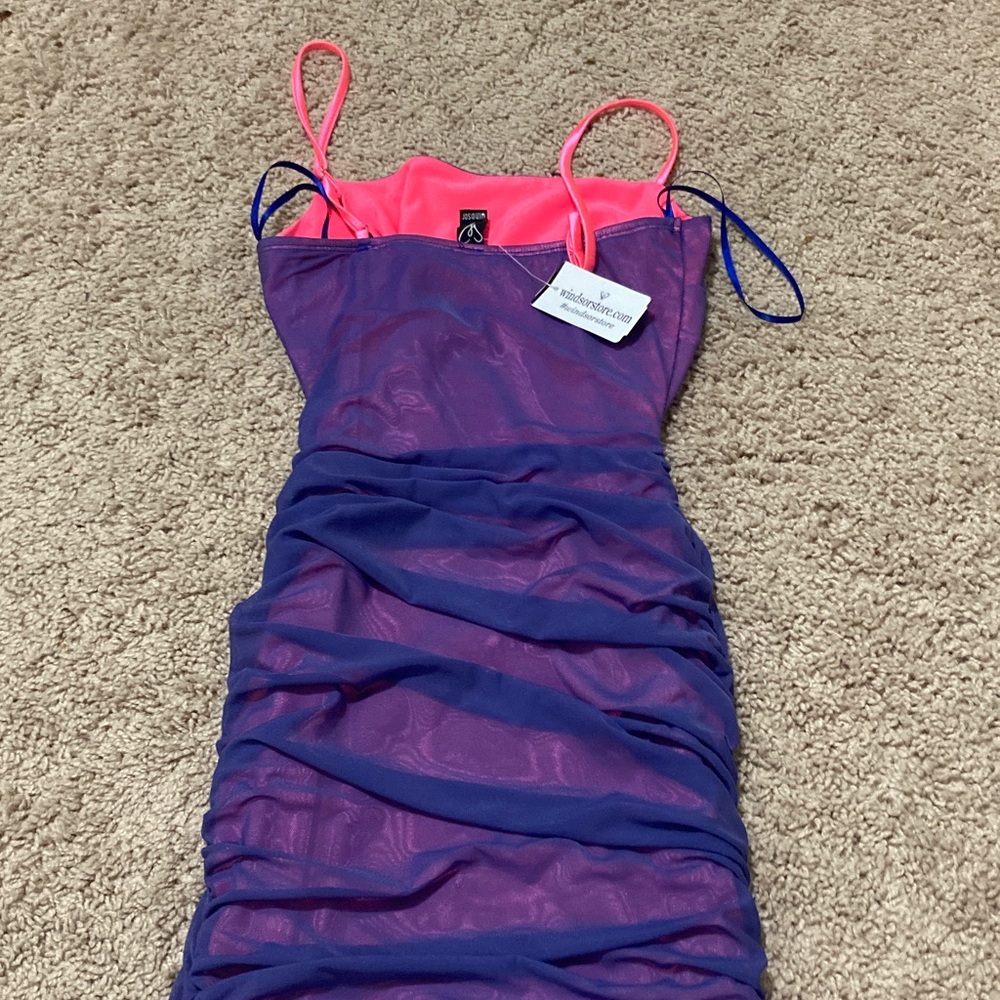 Windsor Vibrant Purple Dress with Pink Accents - Picture 2 of 4